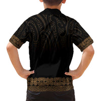 New Zealand Maori Kowhaiwhai Kid Hawaiian Shirt Parauri Maui and Mangopare