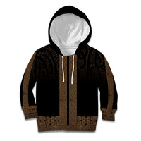 New Zealand Maori Kowhaiwhai Kid Hoodie Parauri Maui and Mangopare