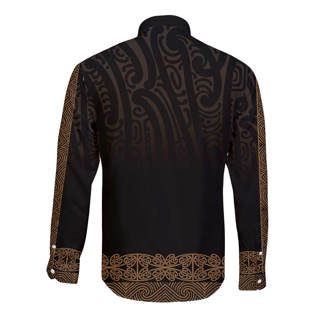 New Zealand Maori Kowhaiwhai Long Sleeve Button Shirt Parauri Maui and Mangopare LT9 - Polynesian Pride