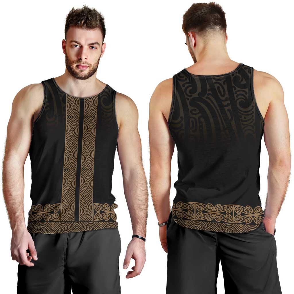 New Zealand Maori Kowhaiwhai Men Tank Top Parauri Maui and Mangopare
