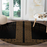 New Zealand Maori Kowhaiwhai Round Carpet Parauri Maui and Mangopare