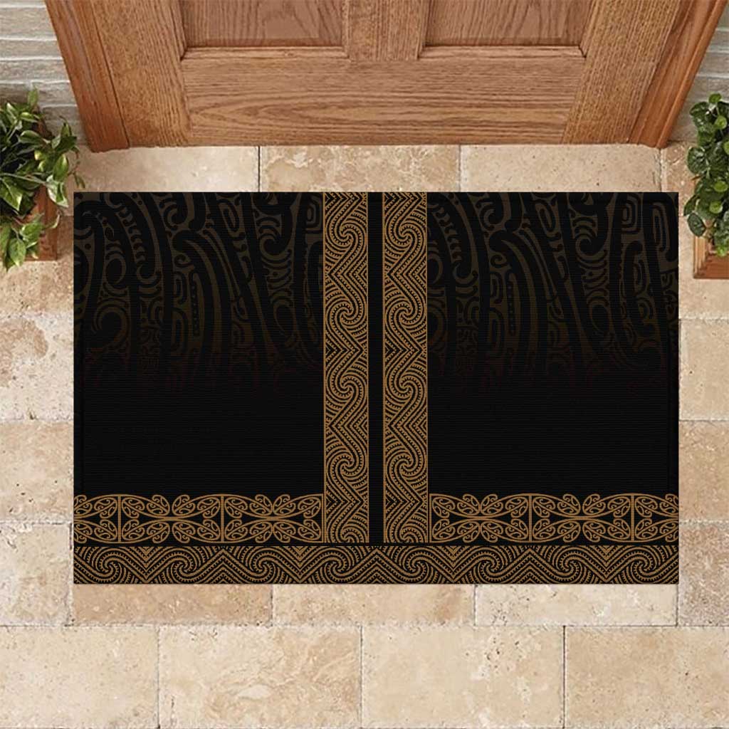 New Zealand Maori Kowhaiwhai Rubber Doormat Parauri Maui and Mangopare LT9 Brown - Polynesian Pride