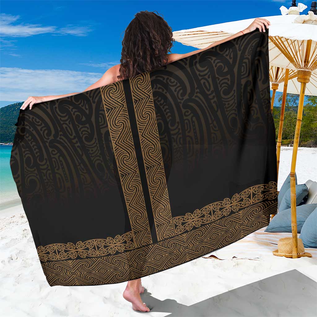 New Zealand Maori Kowhaiwhai Sarong Parauri Maui and Mangopare LT9 One Size 44 x 66 inches Brown - Polynesian Pride