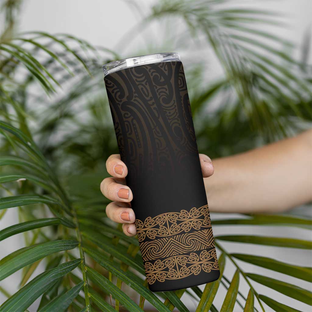 New Zealand Maori Kowhaiwhai Skinny Tumbler Parauri Maui and Mangopare LT9 - Polynesian Pride