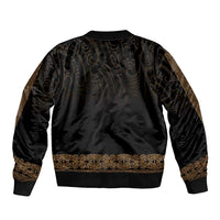 New Zealand Maori Kowhaiwhai Sleeve Zip Bomber Jacket Parauri Maui and Mangopare LT9 - Polynesian Pride