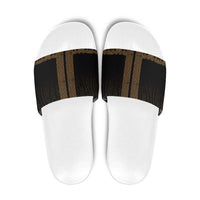 New Zealand Maori Kowhaiwhai Slide Sandals Parauri Maui and Mangopare LT9 Brown - Polynesian Pride