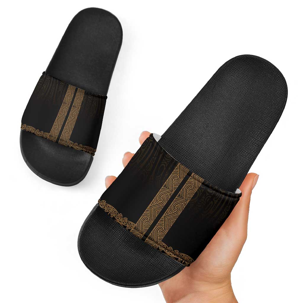 New Zealand Maori Kowhaiwhai Slide Sandals Parauri Maui and Mangopare LT9 - Polynesian Pride