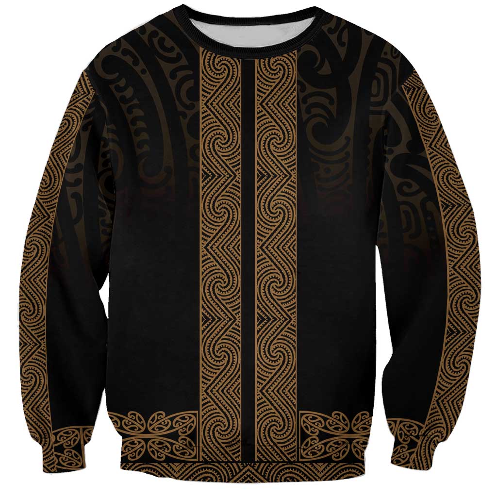 New Zealand Maori Kowhaiwhai Sweatshirt Parauri Maui and Mangopare LT9 Unisex Brown - Polynesian Pride