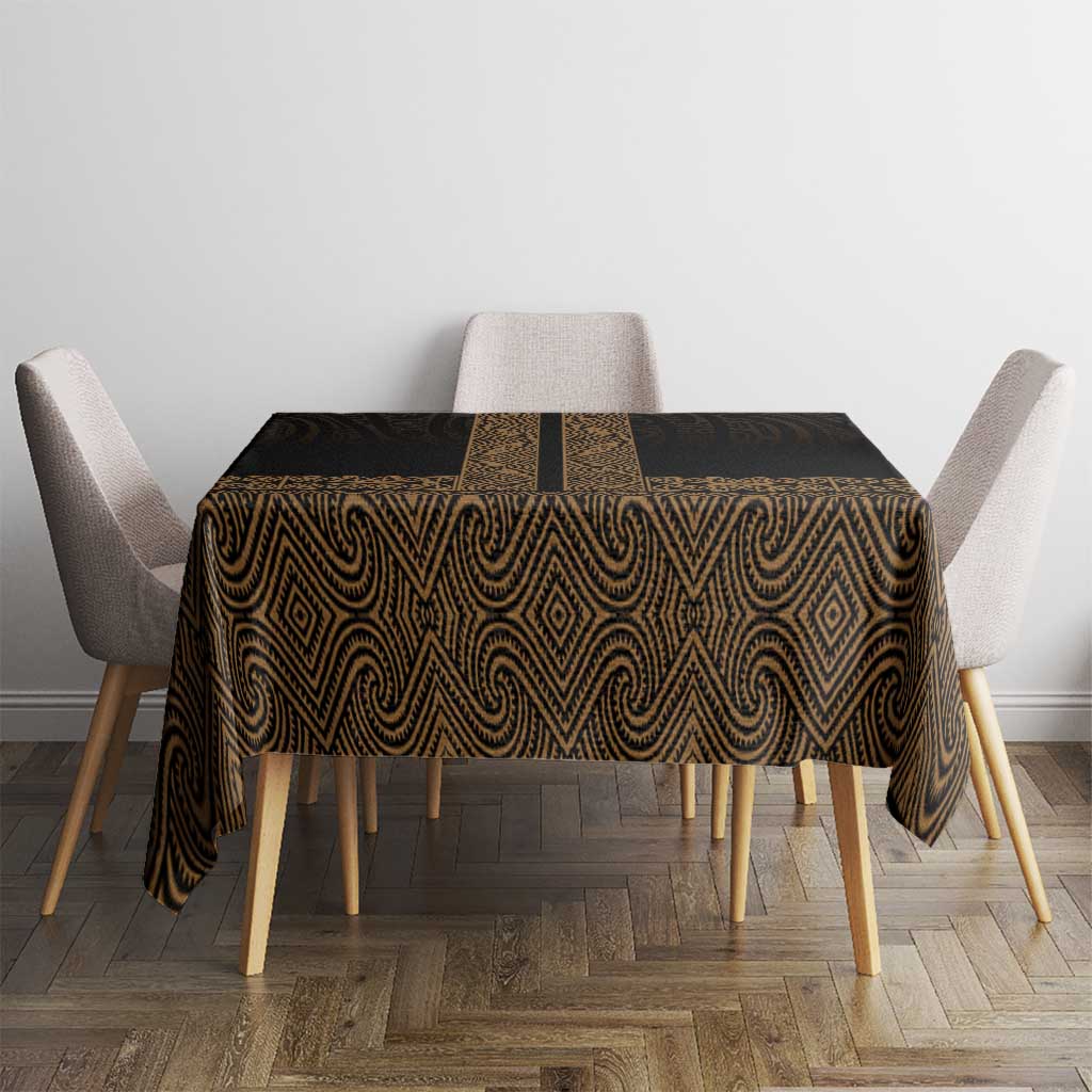 New Zealand Maori Kowhaiwhai Tablecloth Parauri Maui and Mangopare