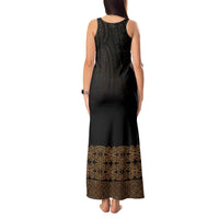 New Zealand Maori Kowhaiwhai Tank Maxi Dress Parauri Maui and Mangopare