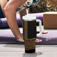 New Zealand Maori Kowhaiwhai Tumbler With Handle Parauri Maui and Mangopare LT9 - Polynesian Pride
