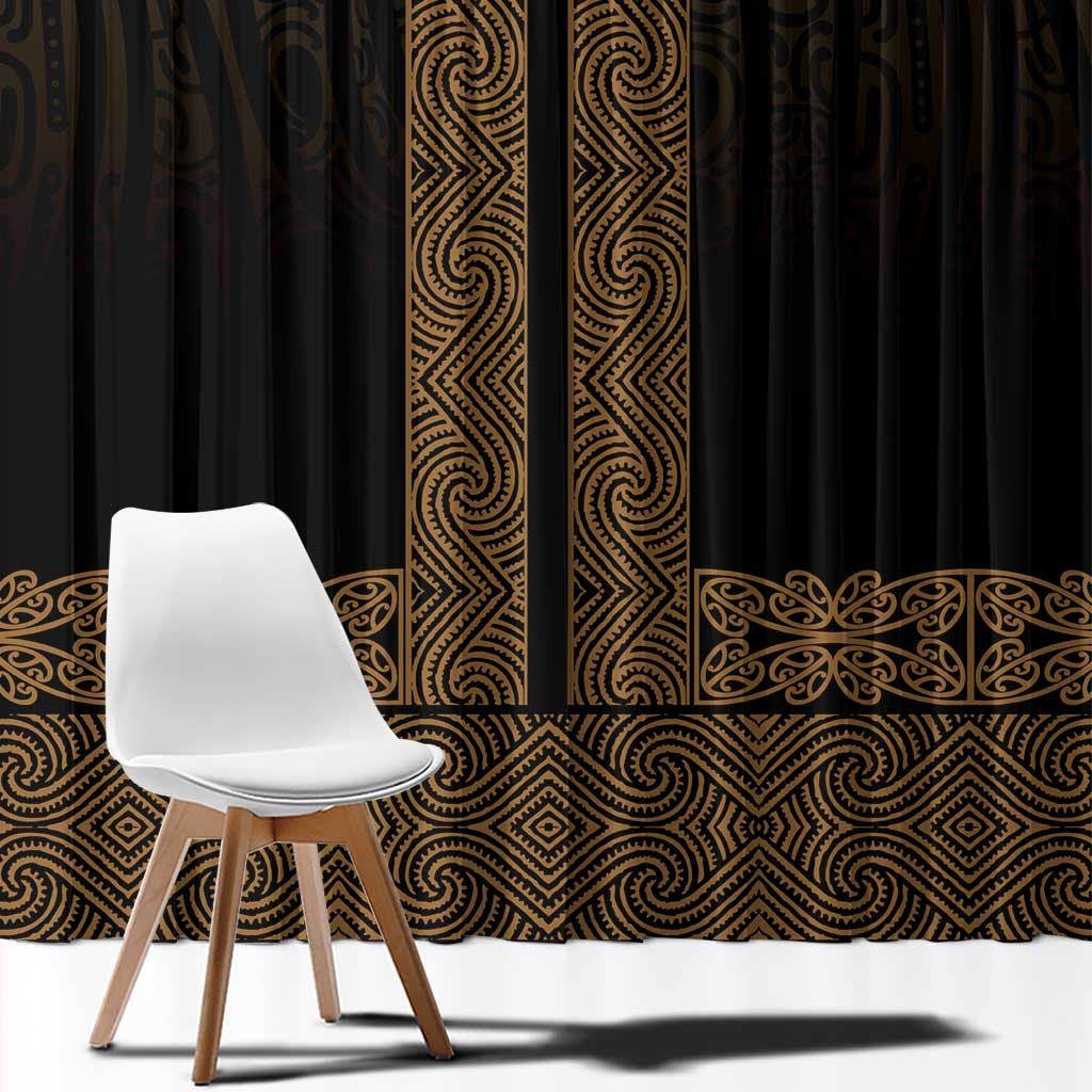 New Zealand Maori Kowhaiwhai Window Curtain Parauri Maui and Mangopare LT9 - Polynesian Pride