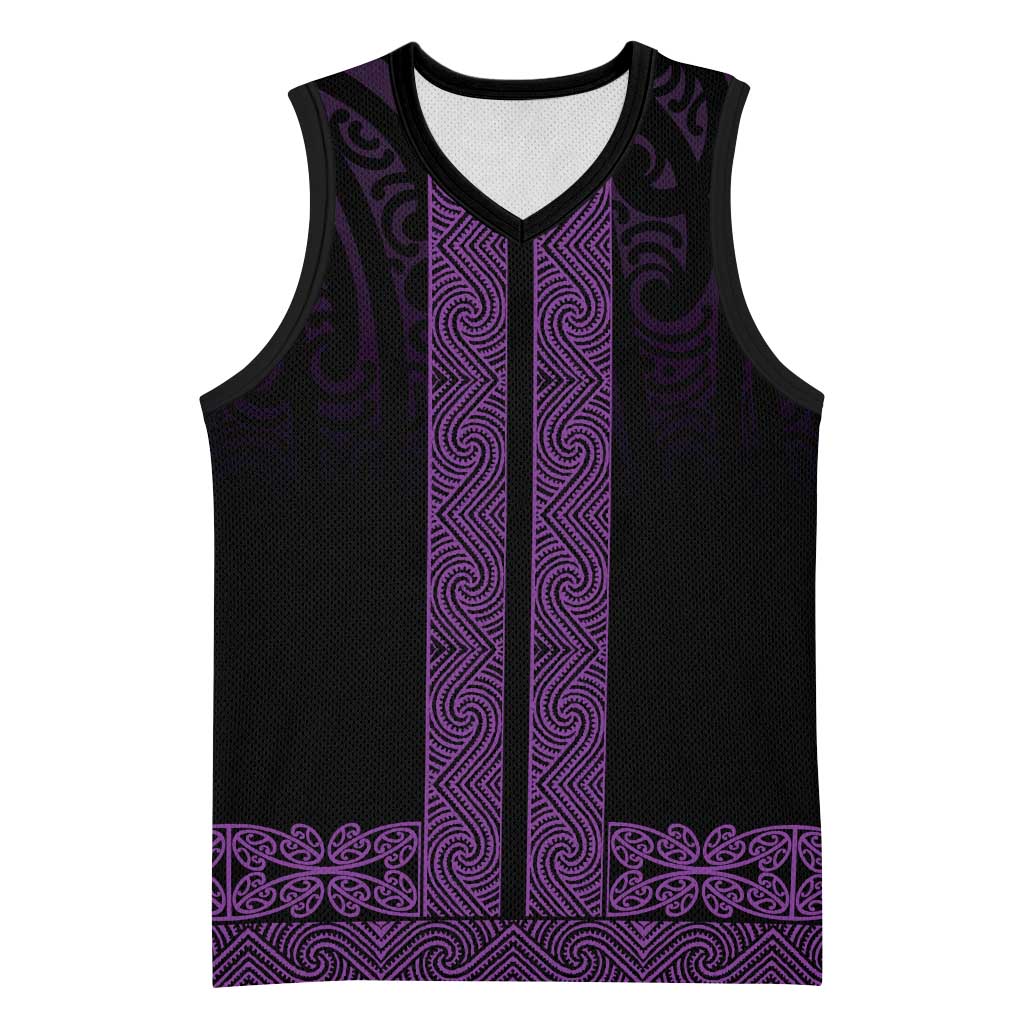New Zealand Maori Kowhaiwhai Basketball Jersey Waiporoporo Maui and Mangopare - Polynesian Pride