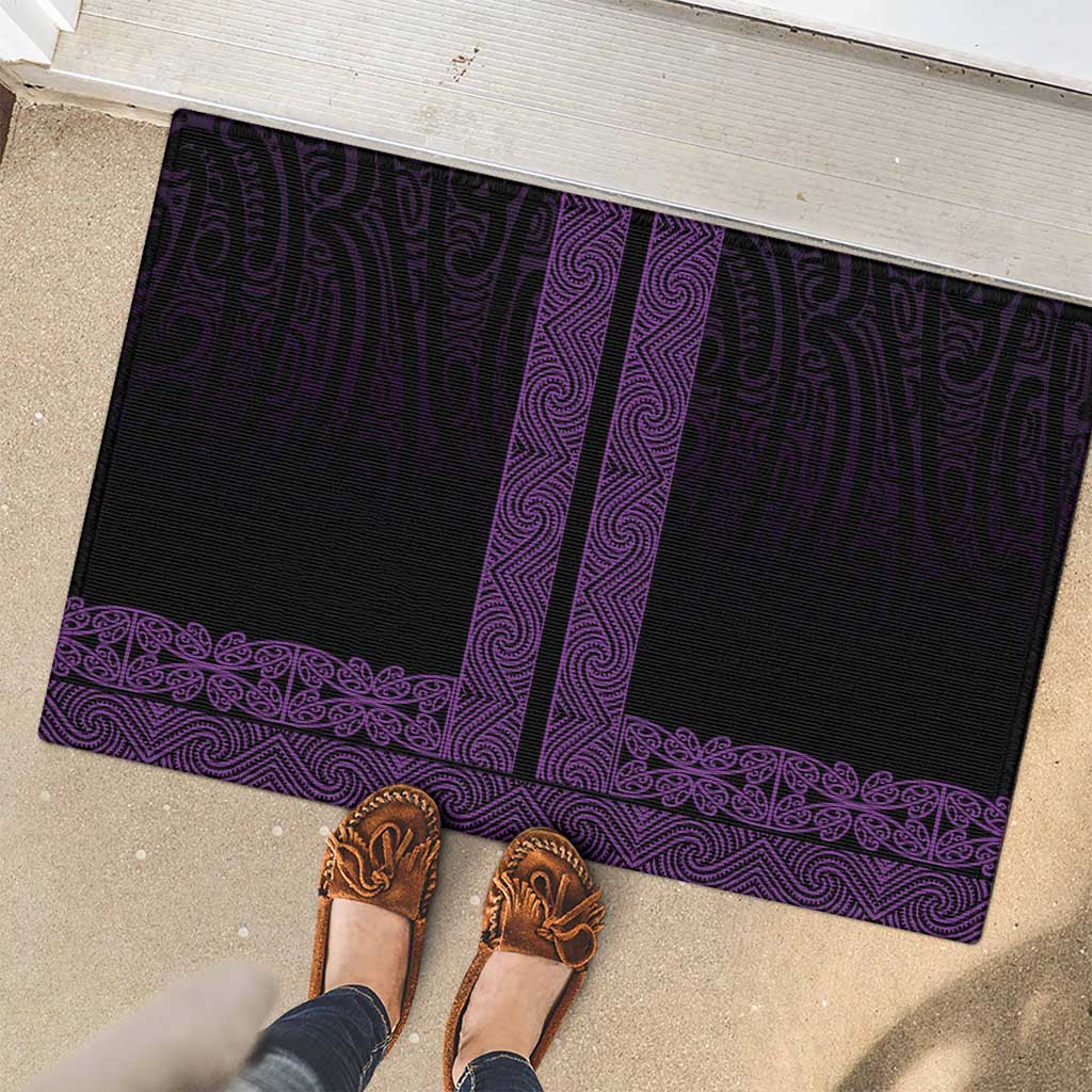 New Zealand Maori Kowhaiwhai Rubber Doormat Waiporoporo Maui and Mangopare