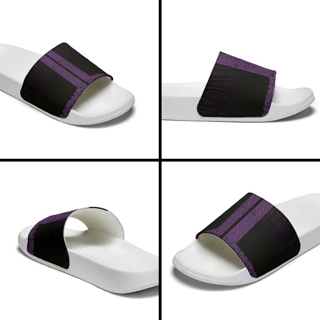 New Zealand Maori Kowhaiwhai Slide Sandals Waiporoporo Maui and Mangopare - Polynesian Pride