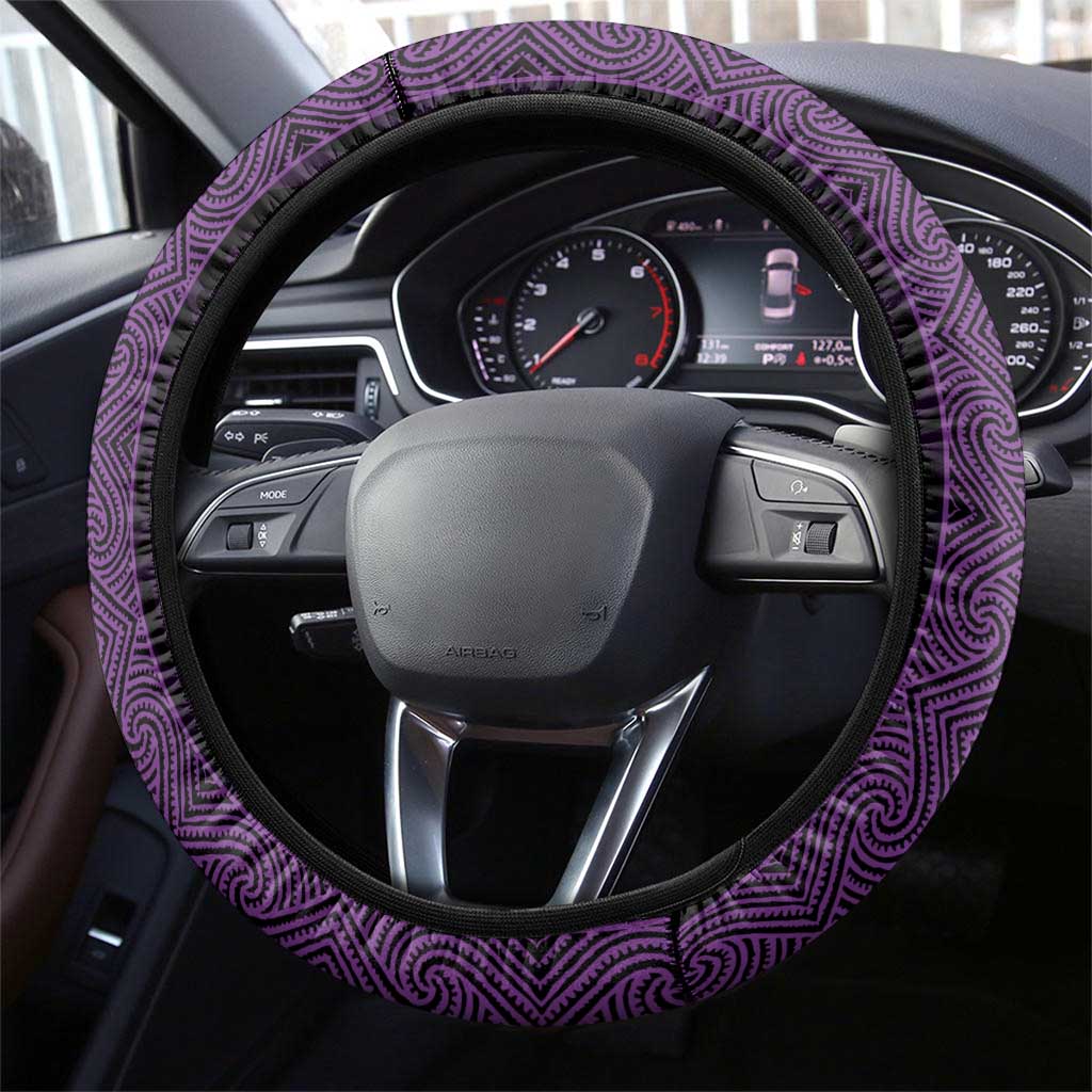 New Zealand Maori Kowhaiwhai Steering Wheel Cover Waiporoporo Maui and Mangopare
