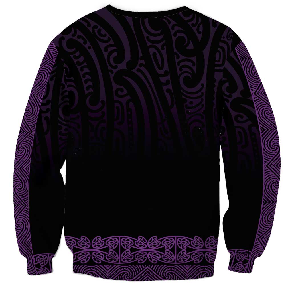 New Zealand Maori Kowhaiwhai Sweatshirt Waiporoporo Maui and Mangopare LT9 - Polynesian Pride