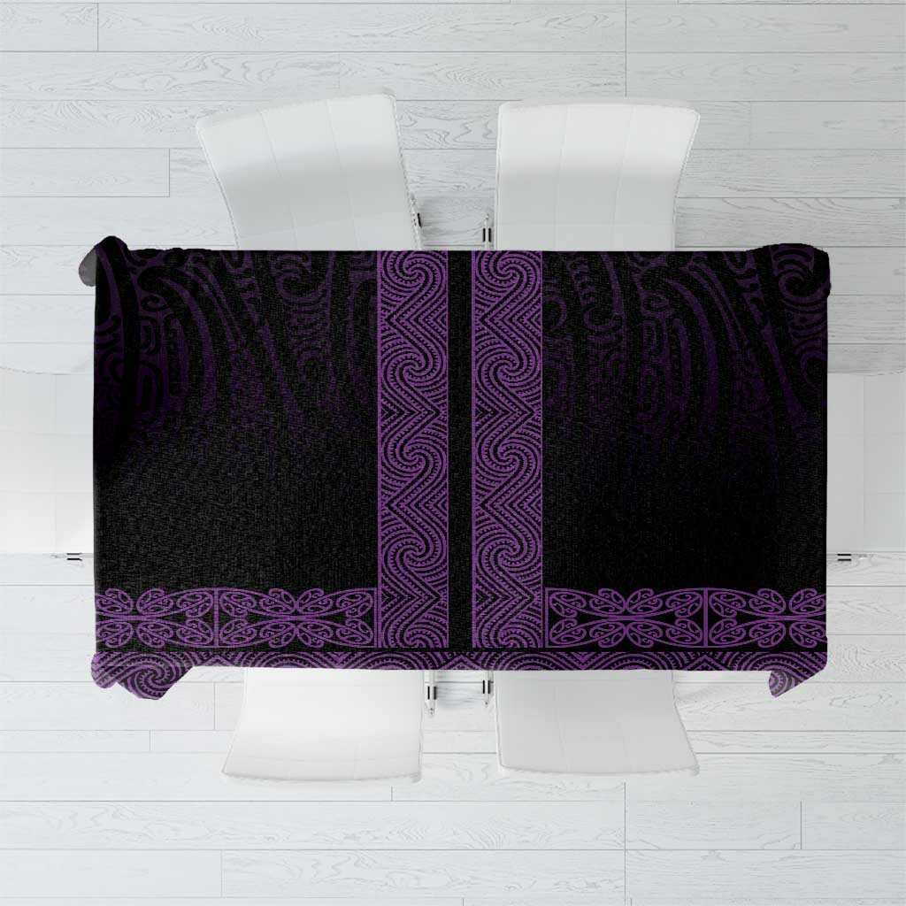 New Zealand Maori Kowhaiwhai Tablecloth Waiporoporo Maui and Mangopare LT9 Purple - Polynesian Pride