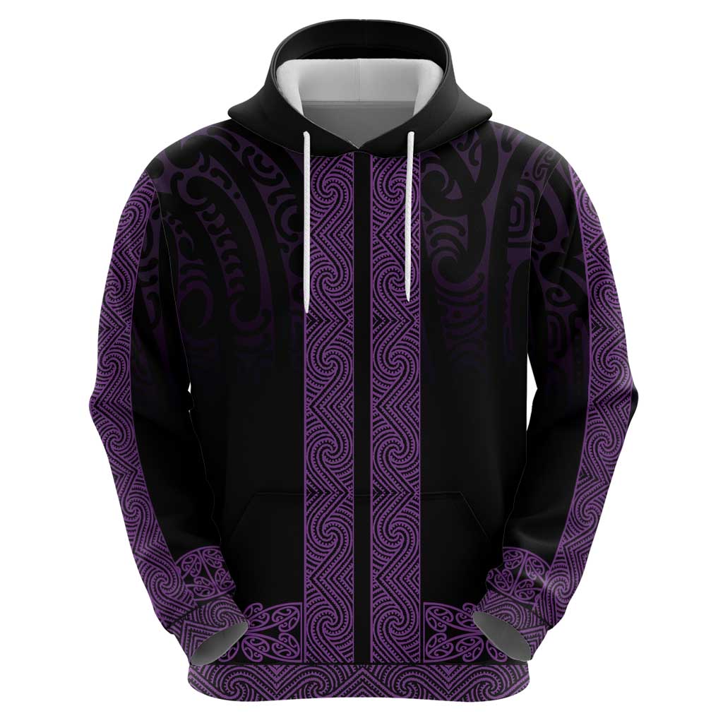 New Zealand Maori Kowhaiwhai Zip Hoodie Waiporoporo Maui and Mangopare