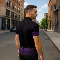 New Zealand Maori Kowhaiwhai Zipper Polo Shirt Waiporoporo Maui and Mangopare - Polynesian Pride