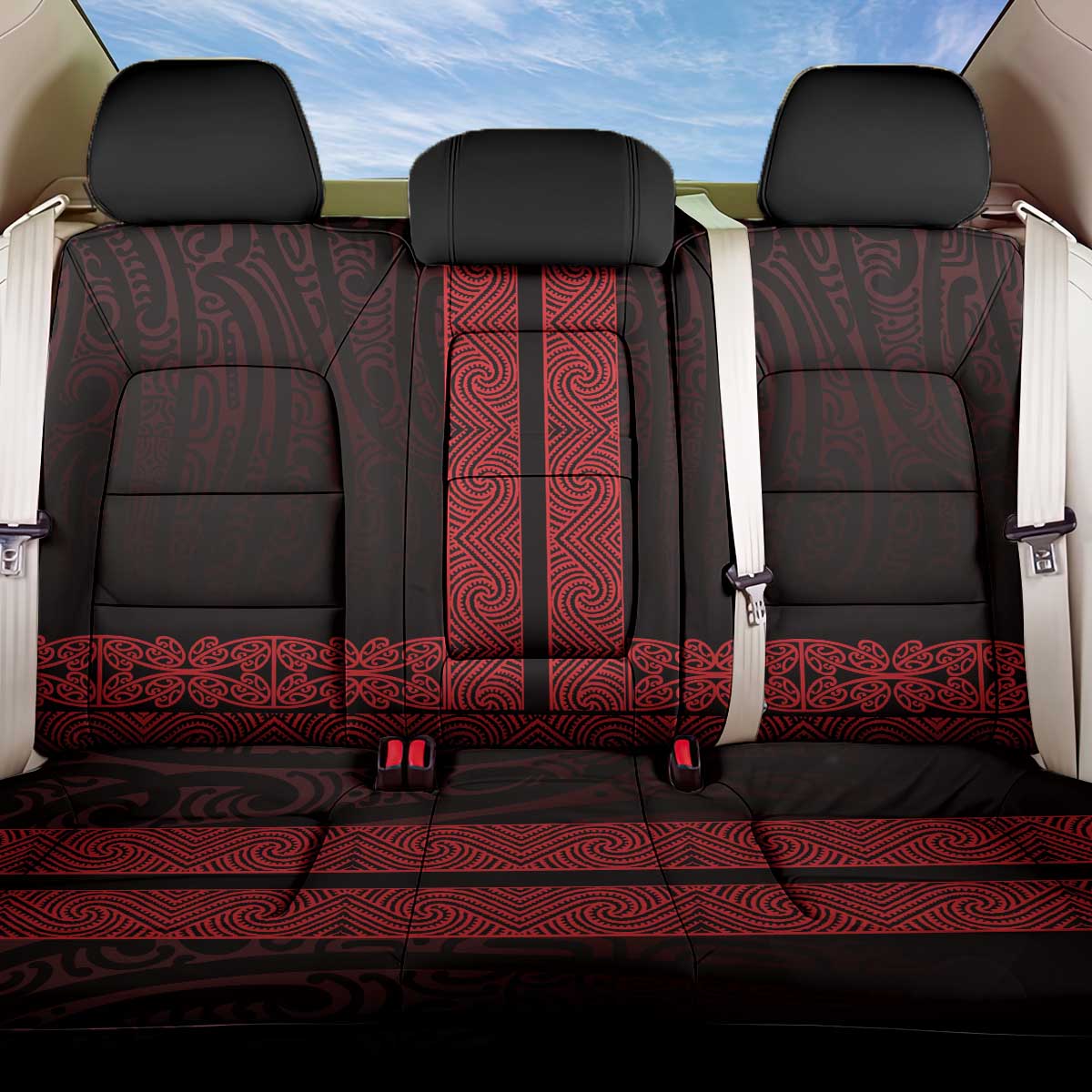 New Zealand Maori Kowhaiwhai Back Car Seat Cover Whero Maui and Mangopare
