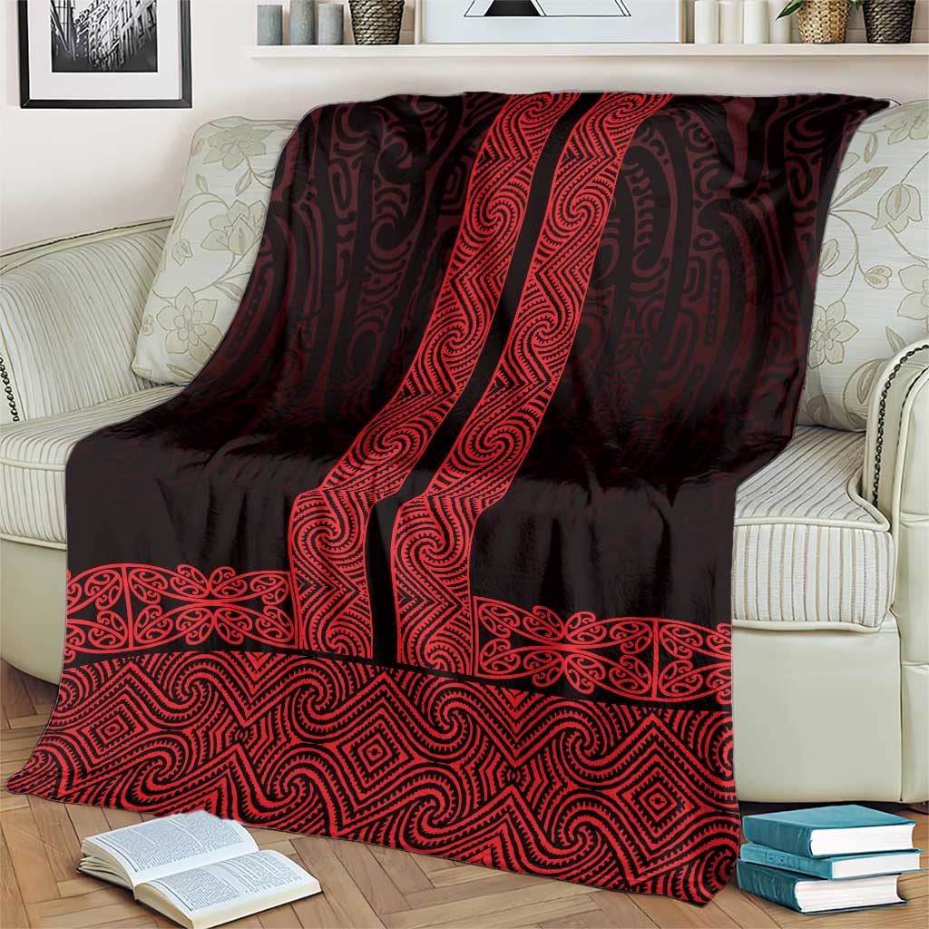 New Zealand Maori Kowhaiwhai Blanket Whero Maui and Mangopare LT9 - Polynesian Pride