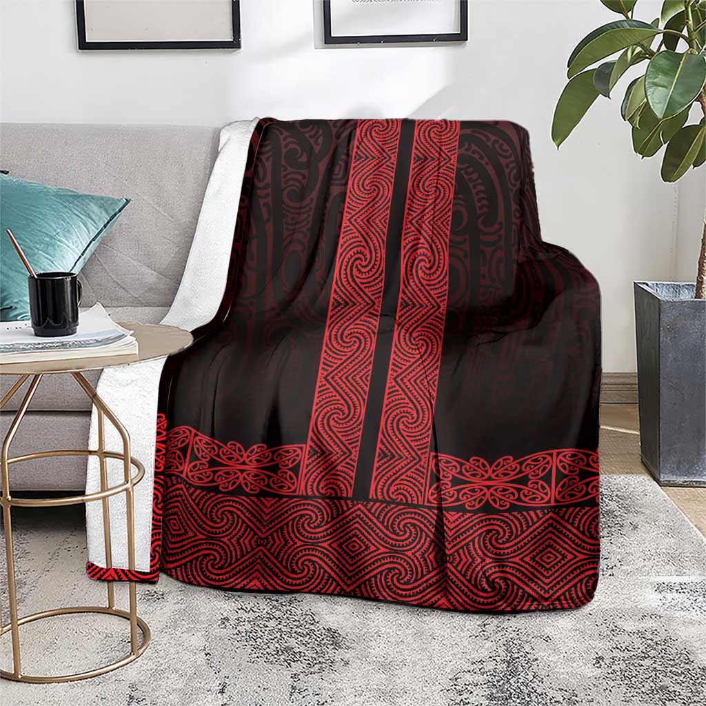 New Zealand Maori Kowhaiwhai Blanket Whero Maui and Mangopare LT9 - Polynesian Pride