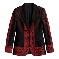 New Zealand Maori Kowhaiwhai Blazer Whero Maui and Mangopare LT9 Unisex Red - Polynesian Pride