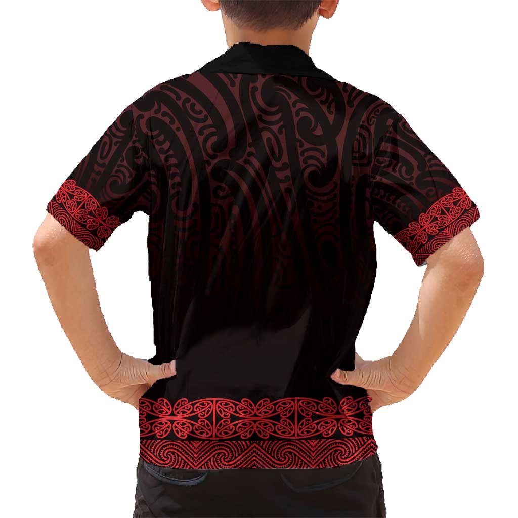 New Zealand Maori Kowhaiwhai Family Matching Long Sleeve Bodycon Dress and Hawaiian Shirt Whero Maui and Mangopare