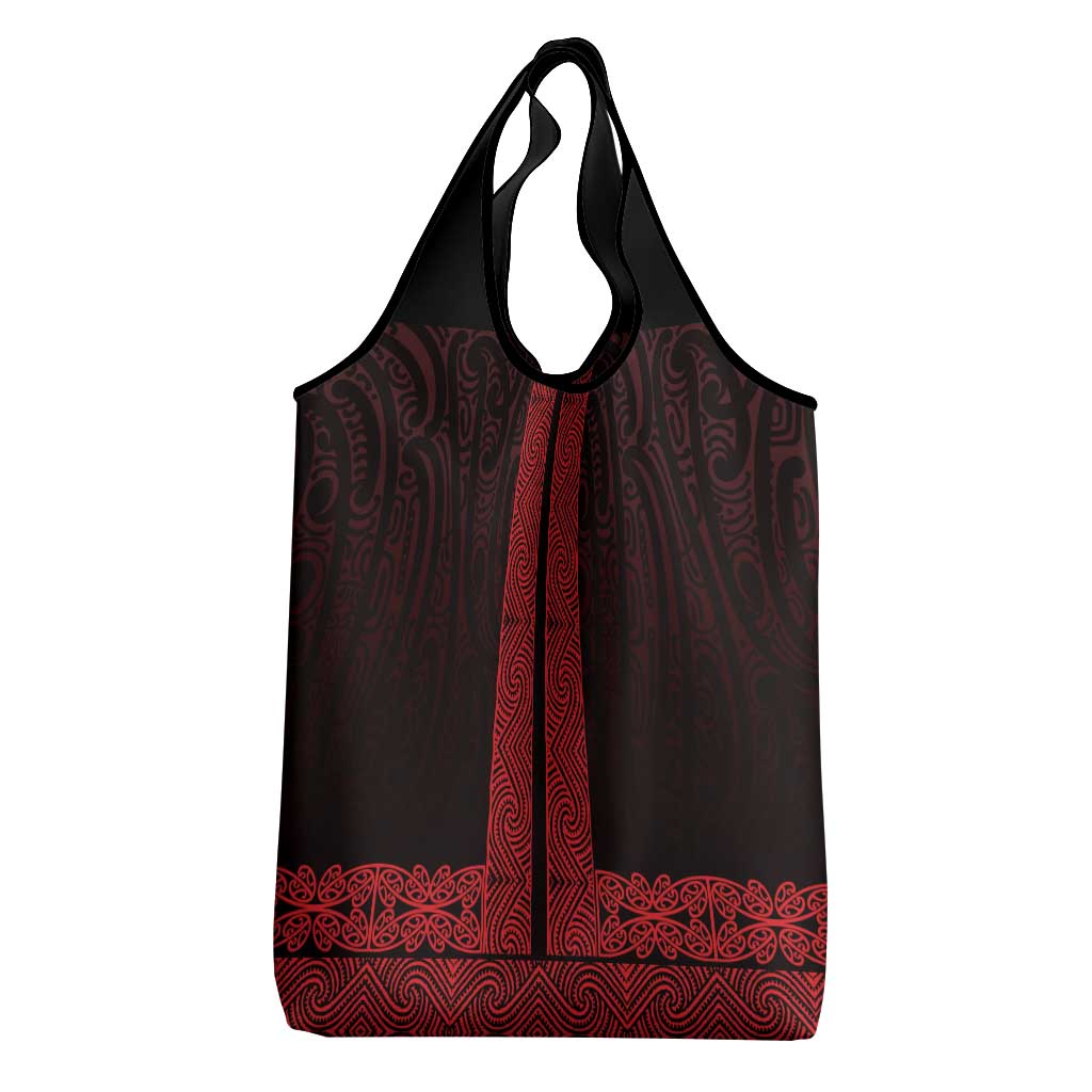New Zealand Maori Kowhaiwhai Grocery Bag Whero Maui and Mangopare