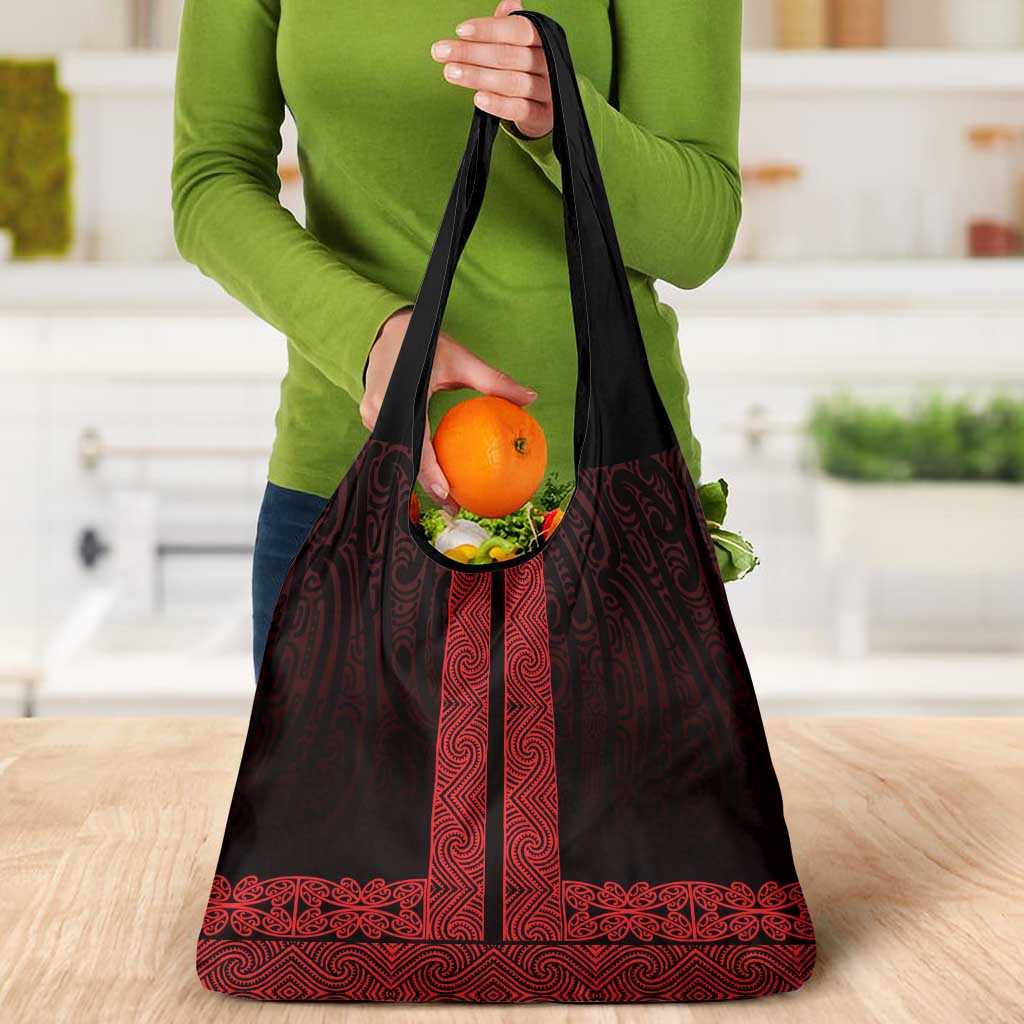 New Zealand Maori Kowhaiwhai Grocery Bag Whero Maui and Mangopare
