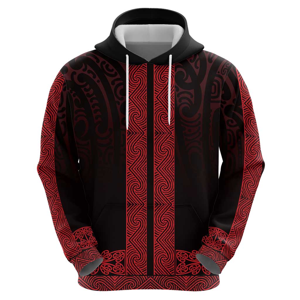 New Zealand Maori Kowhaiwhai Hoodie Whero Maui and Mangopare