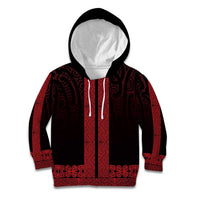 New Zealand Maori Kowhaiwhai Kid Hoodie Whero Maui and Mangopare