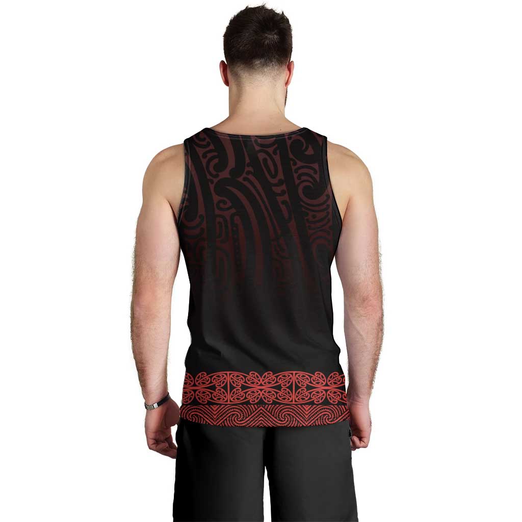 New Zealand Maori Kowhaiwhai Men Tank Top Whero Maui and Mangopare