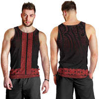 New Zealand Maori Kowhaiwhai Men Tank Top Whero Maui and Mangopare