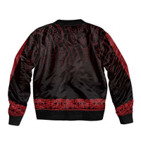 New Zealand Maori Kowhaiwhai Sleeve Zip Bomber Jacket Whero Maui and Mangopare LT9 - Polynesian Pride