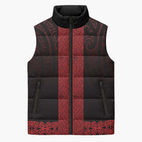 New Zealand Maori Kowhaiwhai Sleeveless Puffer Jacket Whero Maui and Mangopare - Polynesian Pride