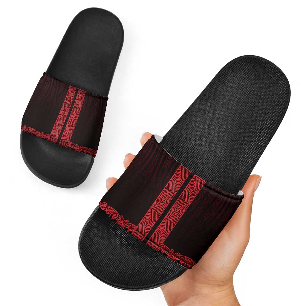 New Zealand Maori Kowhaiwhai Slide Sandals Whero Maui and Mangopare - Polynesian Pride