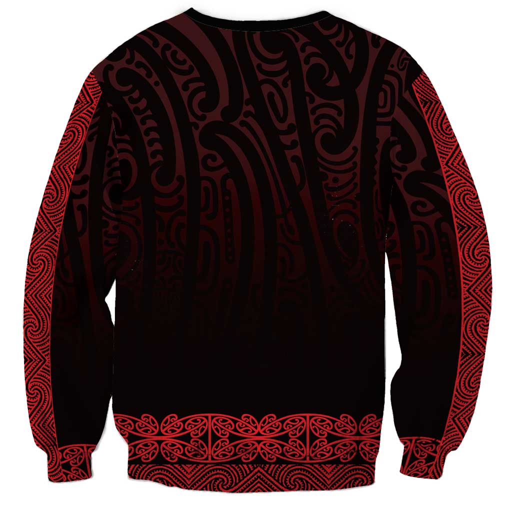 New Zealand Maori Kowhaiwhai Sweatshirt Whero Maui and Mangopare LT9 - Polynesian Pride