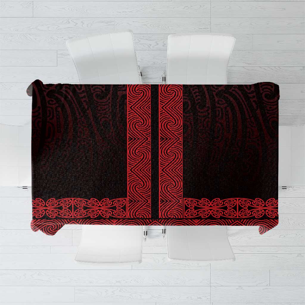 New Zealand Maori Kowhaiwhai Tablecloth Whero Maui and Mangopare LT9 Red - Polynesian Pride