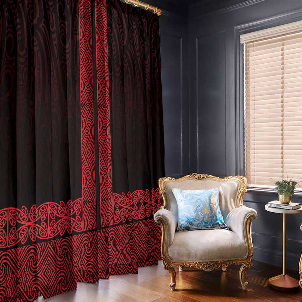 New Zealand Maori Kowhaiwhai Window Curtain Whero Maui and Mangopare LT9 - Polynesian Pride