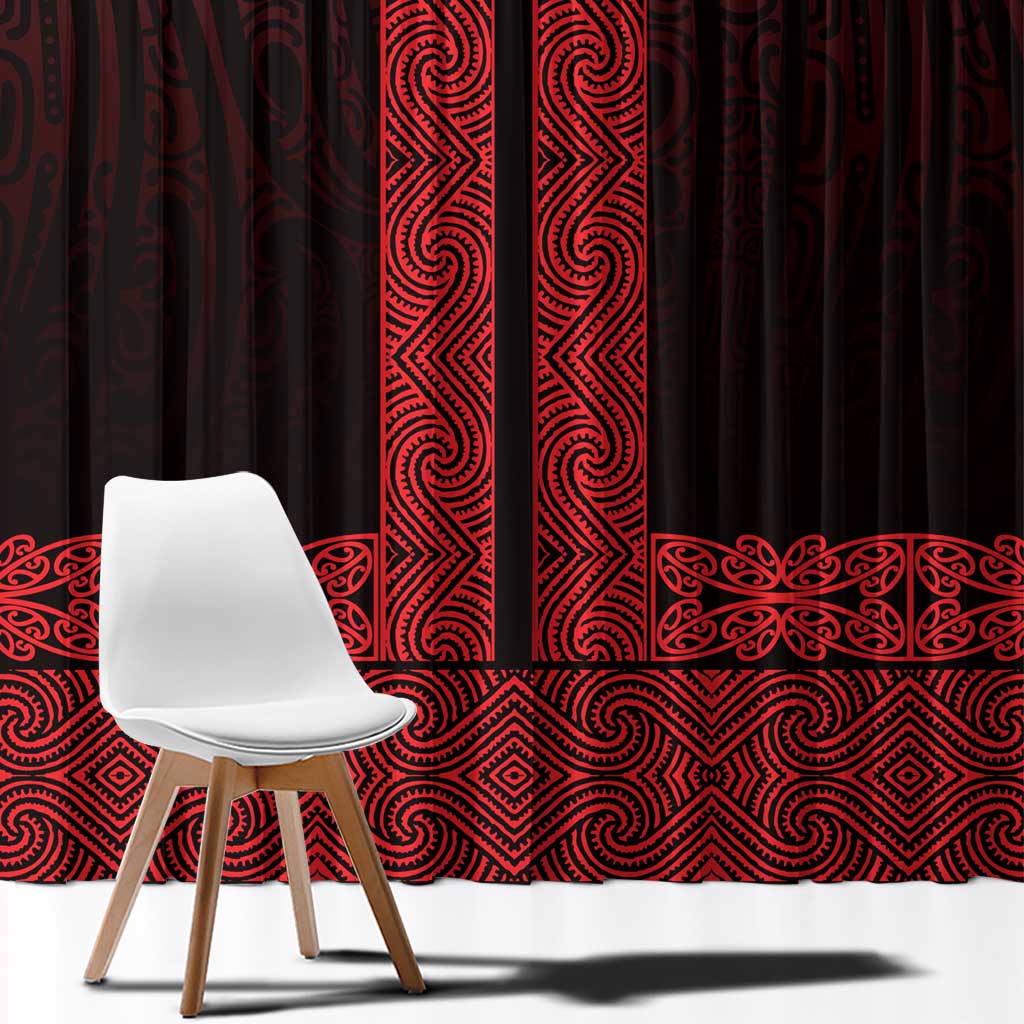 New Zealand Maori Kowhaiwhai Window Curtain Whero Maui and Mangopare LT9 - Polynesian Pride