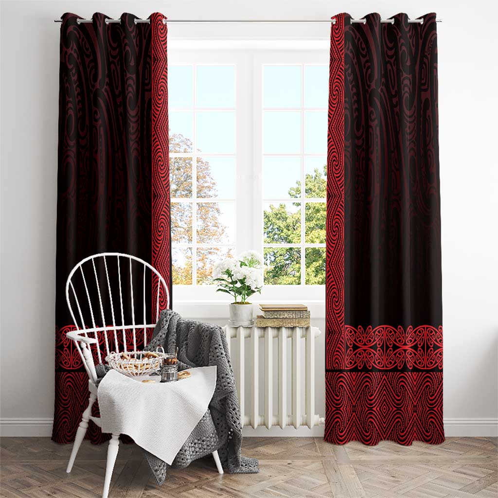 New Zealand Maori Kowhaiwhai Window Curtain Whero Maui and Mangopare LT9 - Polynesian Pride