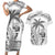 Custom Fiji Black Fern Couples Matching Short Sleeve Bodycon Dress and Hawaiian Shirt Maori Warroir with Fijian Masi Pattern