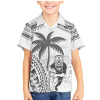 Custom Fiji Black Fern Family Matching Mermaid Dress and Hawaiian Shirt Maori Warroir with Fijian Masi Pattern