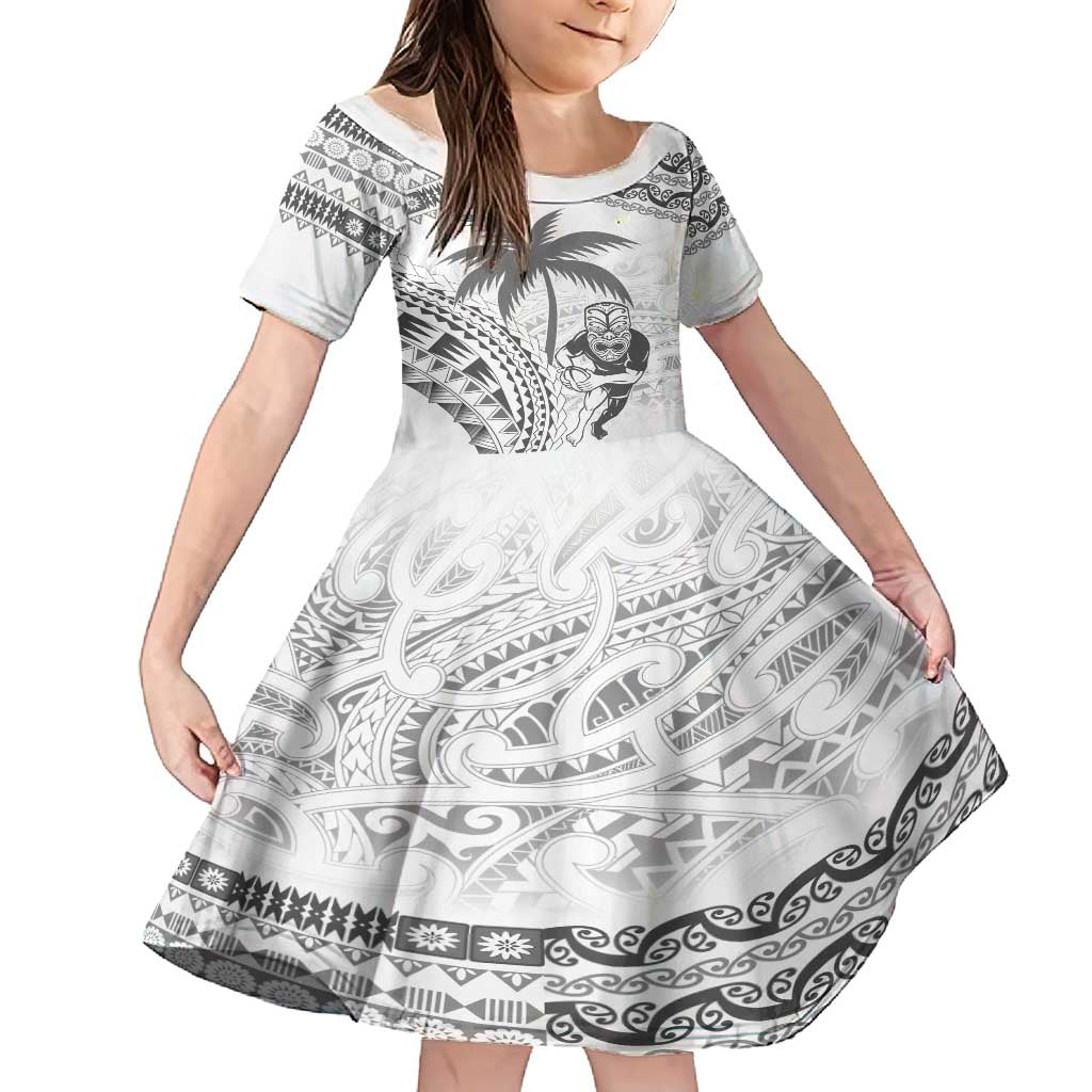 Custom Fiji Black Fern Family Matching Off Shoulder Short Dress and Hawaiian Shirt Maori Warroir with Fijian Masi Pattern