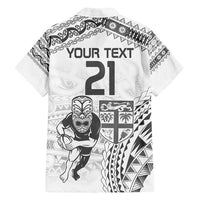 Custom Fiji Black Fern Family Matching Tank Maxi Dress and Hawaiian Shirt Maori Warroir with Fijian Masi Pattern