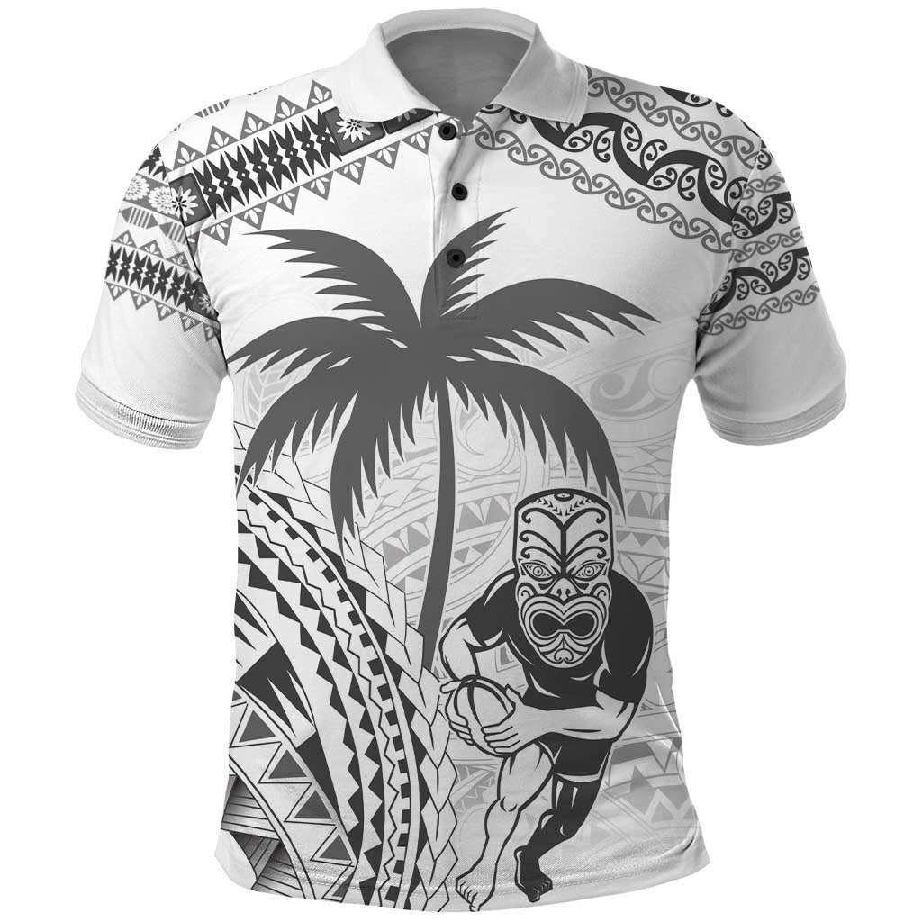 Custom Fiji Black Fern Polo Shirt Maori Warroir with Fijian Masi Pattern