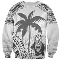 Custom Fiji Black Fern Sweatshirt Maori Warroir with Fijian Masi Pattern