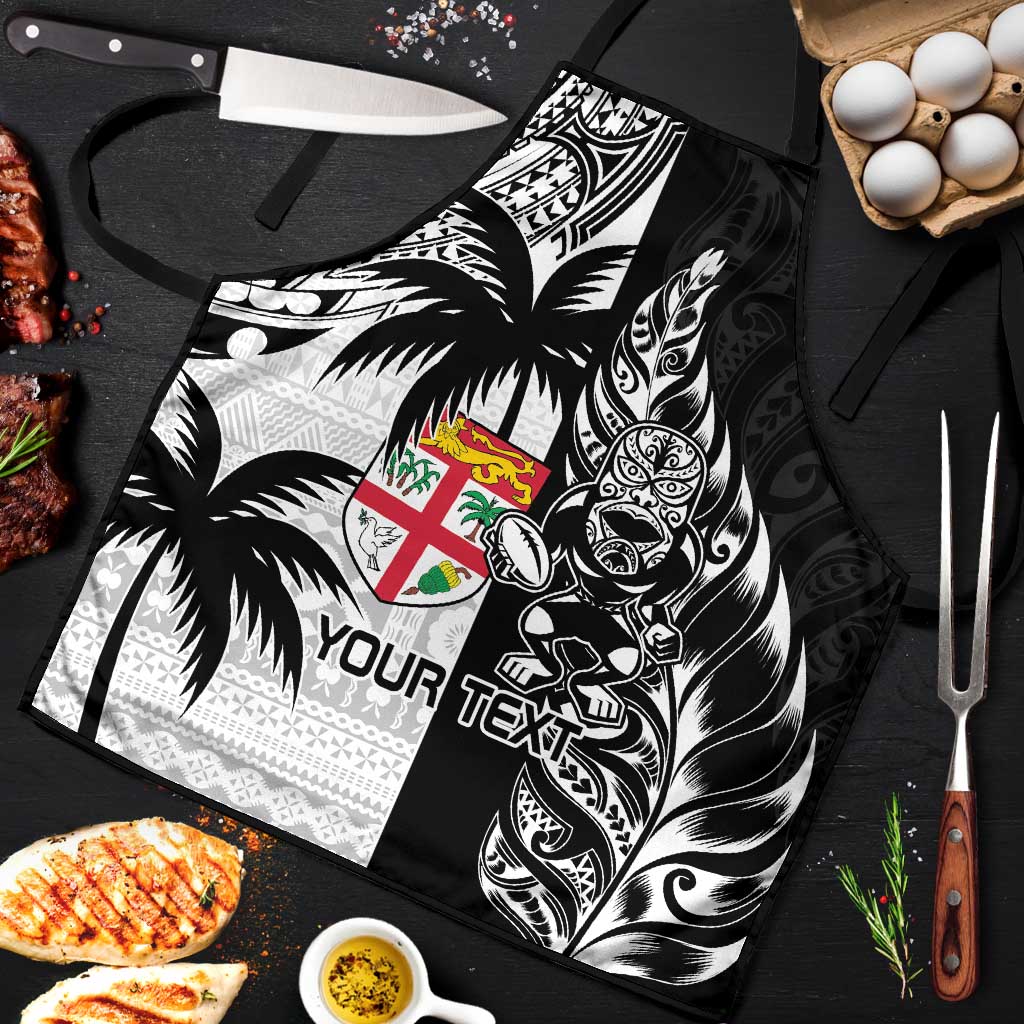 Fiji New Zealand Rugby Personalised Apron Maori and Tapa Pattern - Polynesian Pride